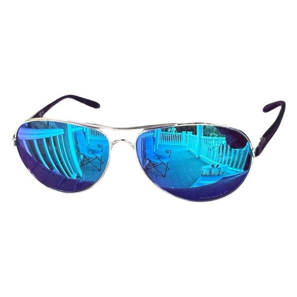 OAKLEY Sunglasses Blue Mirrored Lenses Prizm Polarized Sunglasses Oakley Feedbac - Picture 1 of 9